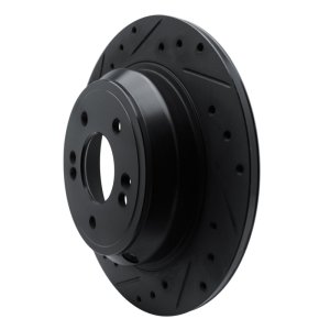 Genesis G80 Brake Rotor (1) - Rear Left - R1 Concepts - Drilled & Slotted - Black - `09-`20